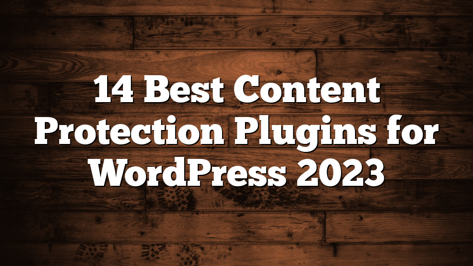 14 Best Content Protection Plugins for WordPress 2023