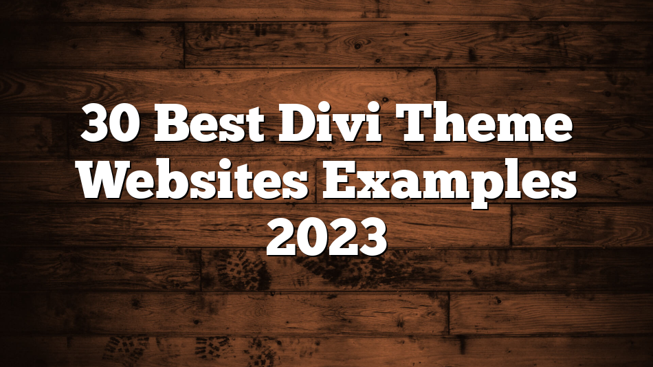 30 Best Divi Theme Websites Examples 2023