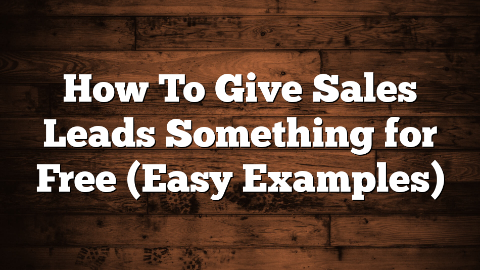 How To Give Sales Leads Something for Free (Easy Examples)