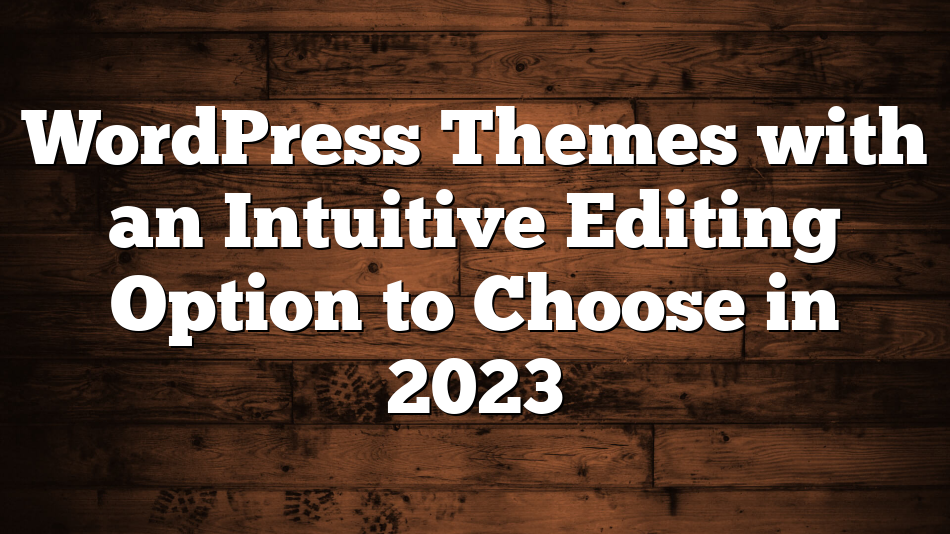WordPress Themes with an Intuitive Editing Option to Choose in 2023